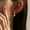 Classic Elegant Ear Buckles for Women Party Fine Jewelry Gifts 925 Sterling Silver Irregular Baroque Pearl Hoop Earrings