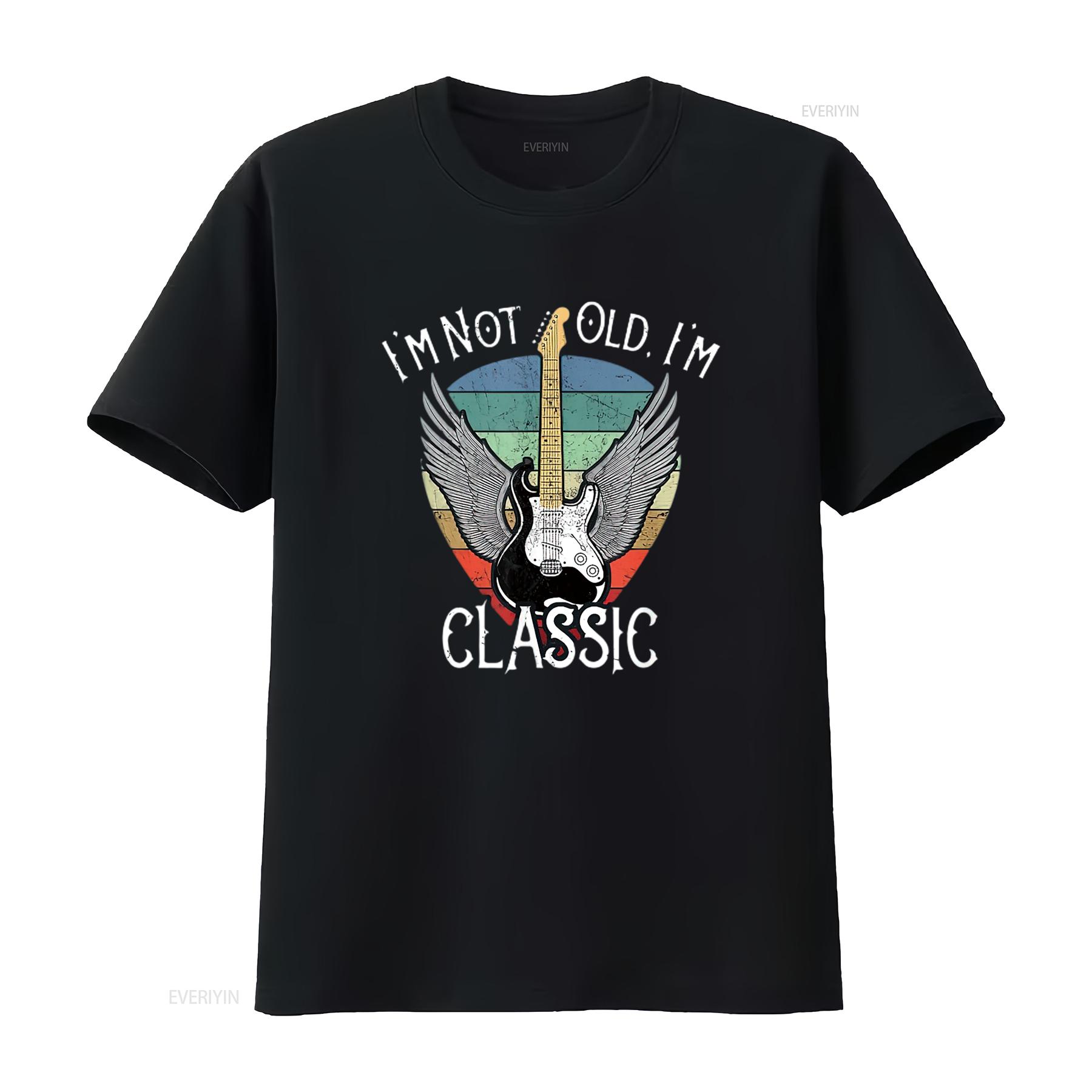 

I M Not Old Classic Funny Rock Roll Mens T Shirt Black X Large vintage Washed Stretched Unisex Breathable Casual Soft Stylish 4XL
