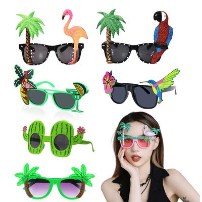 Novelty Party Sunglasses, Funny Luau Party Sunglasses Hawaiian Tropical Glasses Beach Themed Party Supplies Decoration