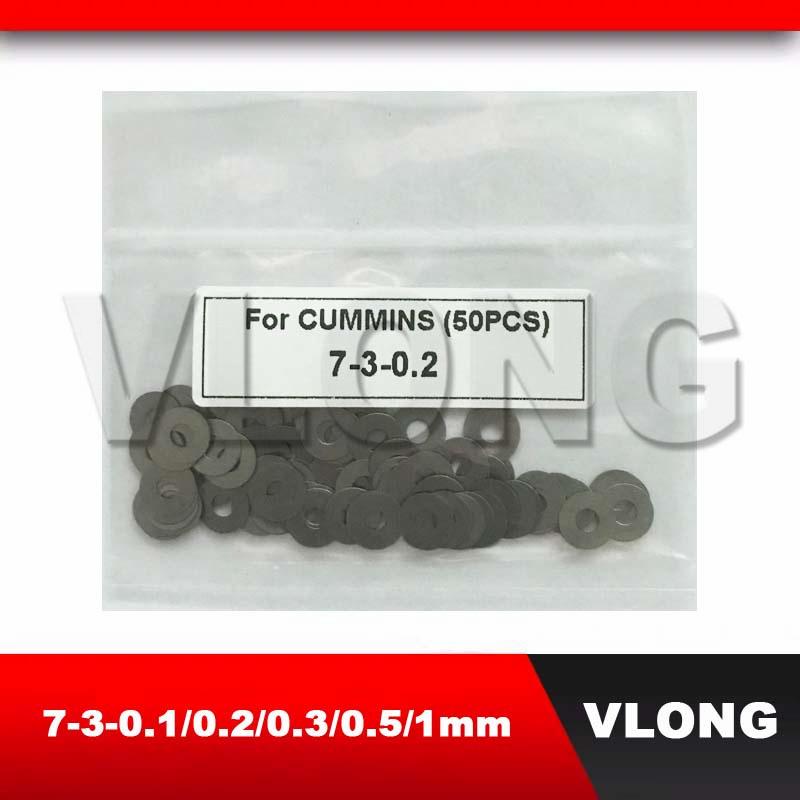 Dieselbränsleinsprutare 7-3-0,1MM Justeringstrycktvättbrickor 0,1 mm 0,2 mm 0,3 mm 0,5 mm 1 mm Justeringsplatta