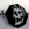 1pc King Skull Automatic Open/Close Umbrella, Portable Folding Umbrella, Compact Travel Umbrella for123