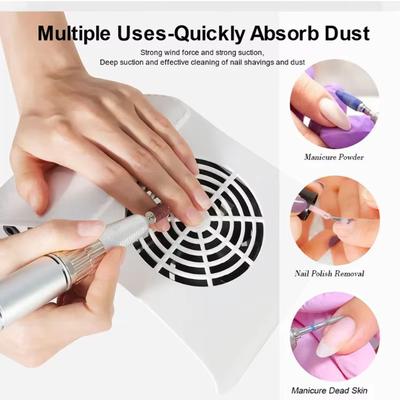 Strong Nail Dust Collector With Two Fans Vacuum Cleaner Manicure Machine Tools Strong Power Nail Art Tool Nail Vacuum Cleaner