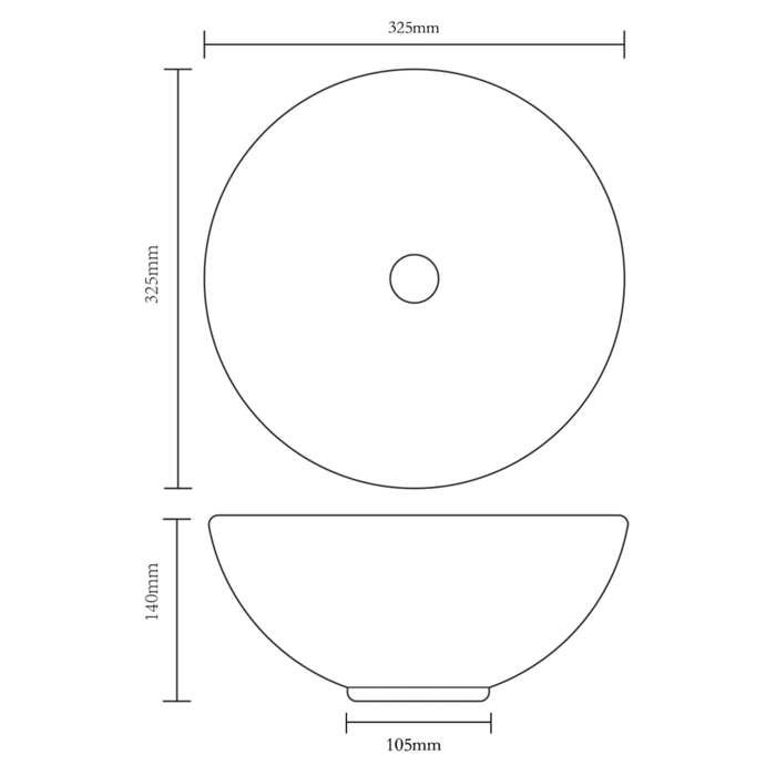 Lavabo - vidaXL - 32,5 x 14 cm - Céramique - Doré - Design contemporain