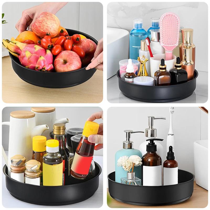 Nerezová ocelová vrstva otočný organizér multifunkční kuchyňský úložný prostor dekorativní tácy otočný stojan na koření kuchyňské doplňky