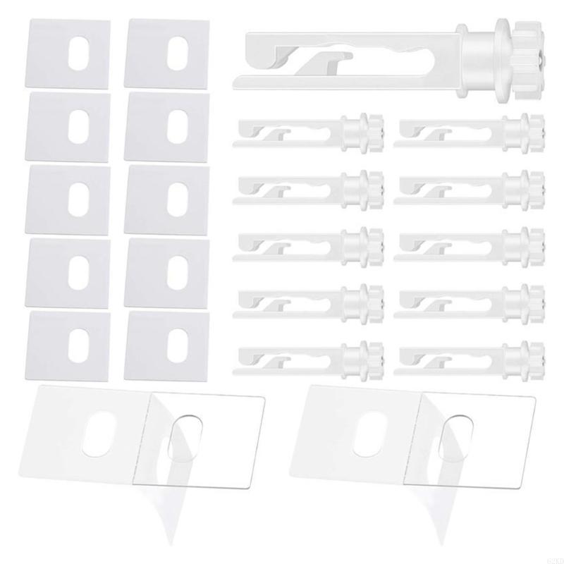 62KD 12pieces Window Shade Hanging Hook Repair Clips, 12pcs Vertical Blind Repair Tabs No Tool Required Installation