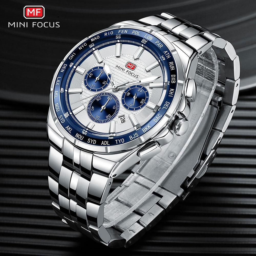Casual Men's Quartz Watch Chronograph Calendar Luminous Waterproof Elegant Business Watches