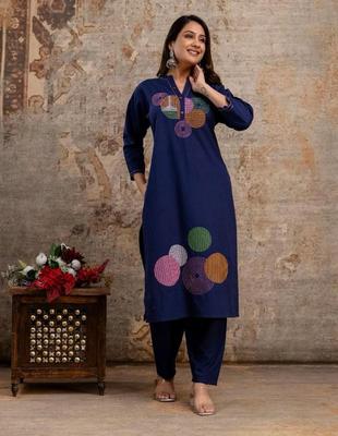 Damen Designer Party Wear Kordelset Kurti Indisch Bollywood Oberteil Tunika Kurta Hosen Set Kleid