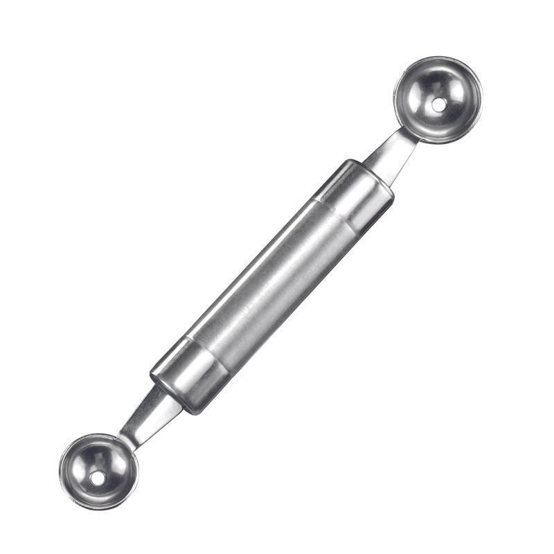 Coltello per intaglio frutta in acciaio inossidabile Doppia testa Scavino a sfera Coltello per intaglio ondulato Adatto Strumenti per cucina domestica Forniture