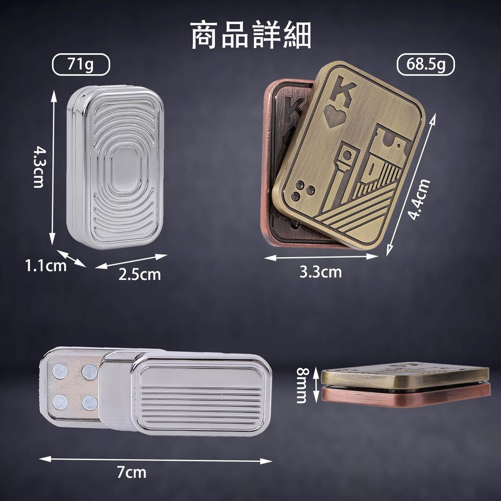 Pureseek Fidget Toy Fidget Slider Hand Spinner Stress Relief Fiddler Cube (Gold, Gold)