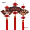 High-Quality Large Peach Wood Chinese Fu Character Hanging Decor for Living Room Entrance - Ideal Housewarming Gift