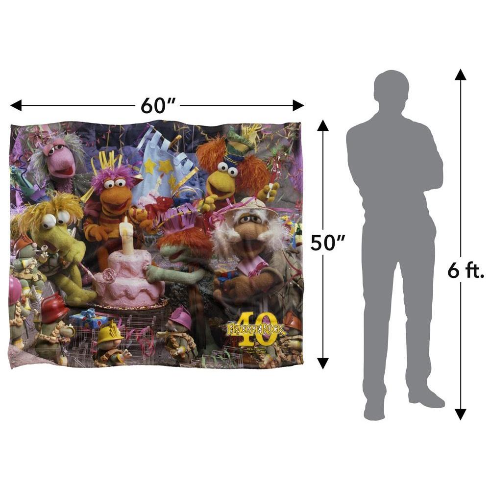 Fraggle Rock Silky Gobo Fraggle 40th Birthday Supersoft Blanket