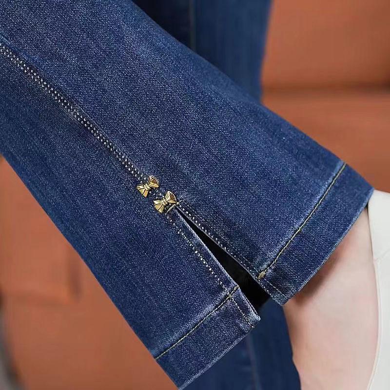 

Women s Slim High-Waisted Micro-Flare Jeans, Spring/Autumn Style, Fashionable Straight Leg, Stretchy, Slimming, Cropped Flare Pants S, 26 (around 80 lbs)