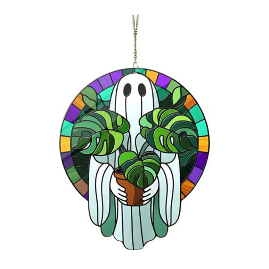 Ghost Sun Catcher Acrylic Bright Color Lampshade Pendant Halloween Party