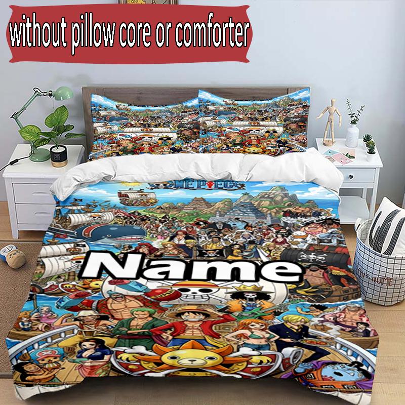 3pcs Duvet Cover Set (1*Duvet Cover + 2*Pillowcase, Without Core), Custom Name One Piece Pattern Bedding Set, Home Bedroom Decor Gift