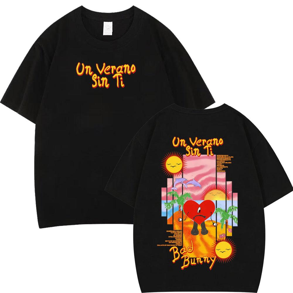 Bad Bunny Un Verano Sin Ti Fashion Printed Tees Men Women Oversized Tshirt Loose Casual Cotton Harajuku Shortsleeved Tshirts