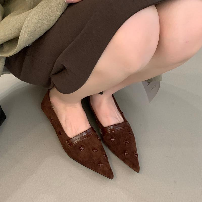 Fashion SUOJIALUN 2025 New Brand Women Pumps Shoes Fashion Pointed Toe Slip On Ladies Elegant Boat Shoes Thin Low Heel Dress Single Shoe