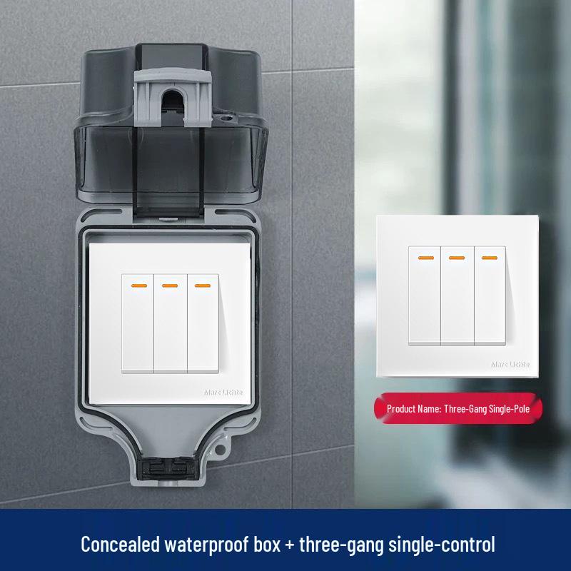 IP66 Wasserdichter Doppel-Steuerschalter mit Spritzwasserschutz-Abdeckung für den Außenbereich, Wandmontage Typ 86 Zwei-fach/Drei-fach.