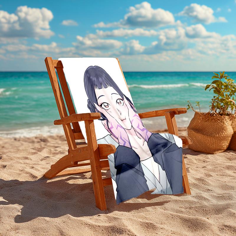 1pc KPop Demon Hunters ZOEY3 Beach Towel, Comfortable and Thick, and Swimming/Bath/Picnic/Camping Towel, Suitable for Seaside Beaches