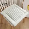 Durable Chair Cushion for Wood Chairs Square Plaid Pad with Ties, Cotton Linen Breathable Seat Cushion, Buffalo Spring Autumn Check Dining Home Office