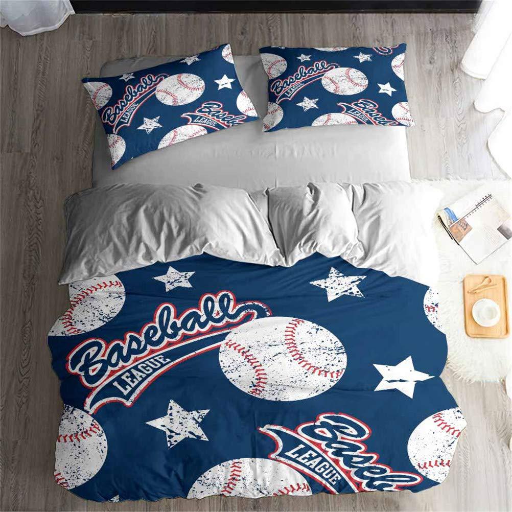 Baseball Three-Piece Quilt Cover Digital Printing Bedding Set Bed Cover