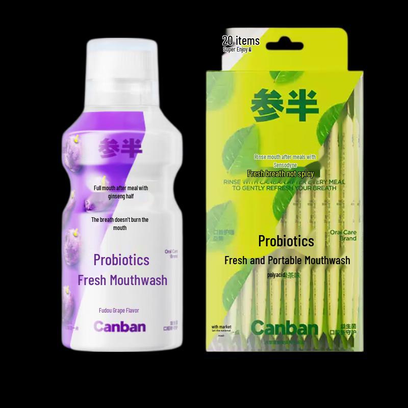 Cenban Probiotic Mouthwash & Green Tea Strips Combo