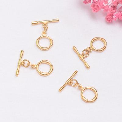 10pcs Non-Fading 24K Vacuum Gold Ot Buckle Bamboo Buckle Head Diy Handmade Bracelet Necklace Connection Ending Buckle Jewelry Buckle