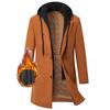 Herren Winter Wollmantel mit Kapuze und Baumwollpolsterung - Color Block Slim Fit Windbreaker