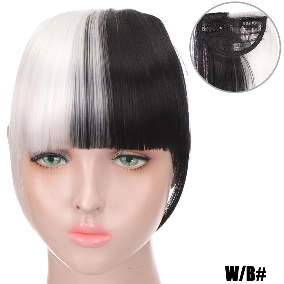 Nowe ładne dziewczyny do przedłużania włosów grzywka prosta peruka kawałek klip na klips z przodu włosy grzywka peruki syntetyczne niewidoczne grzywki czarny brązowy