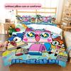 Unikitty!  Pattern Bedding Quilt Set  Home Decoration  Gift (1 * duvet cover + 2 * pillowcase  without core)