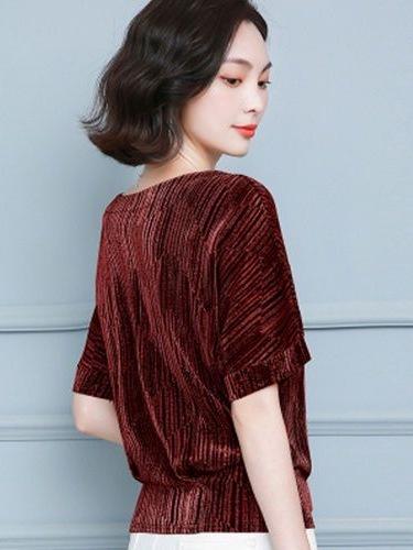 Women's bottoming shirt women's short-sleeved fashion summer new versatile bat shirt loose belly half-sleeved shirt