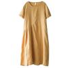 Japanese Women's Loose-Fit Cotton & Linen Irregular Hem Dress