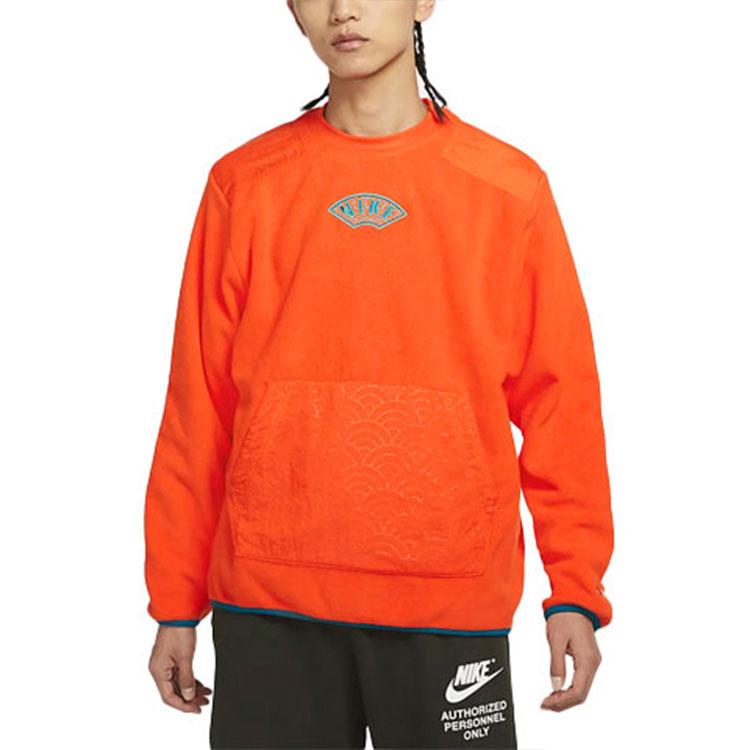 Nike Sweat-shirt à enfiler en polaire avec broderie du logo Therma-Fit Édition Nouvel An Chinois Hauts pour hommes Orange DQ5062-817