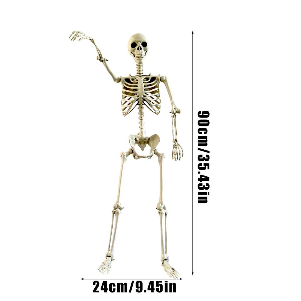 90x24cm Skeleton Halloween Prop Haunted House Hanging Props Halloween Movable Skeleton Halloween Ornament Toys