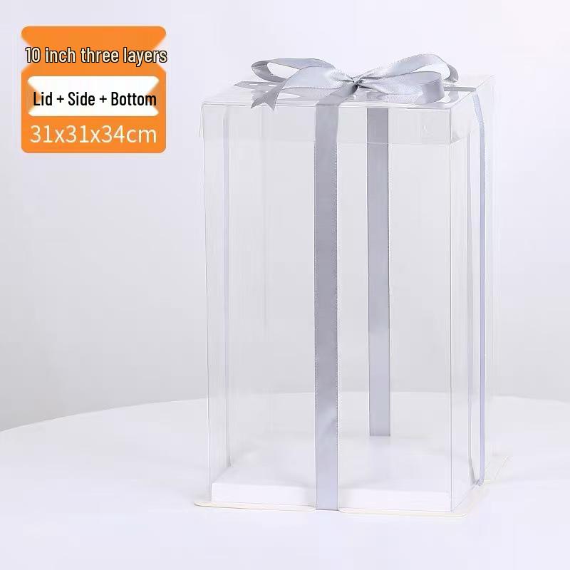 Klare doppellagige Geburtstagskuchenbox - Mehrere Größen: 4, 6, 8, 10, 12 Zoll