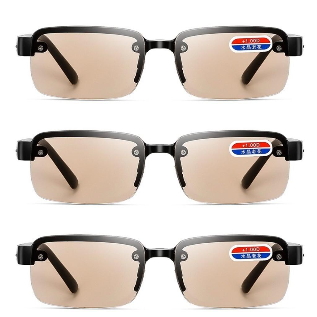 3 PC Anti Blue Light Reading Glasses for Men Women Fashion PC Lens Glasses Presbyopia Glasses Metal Frame Eyeglasses