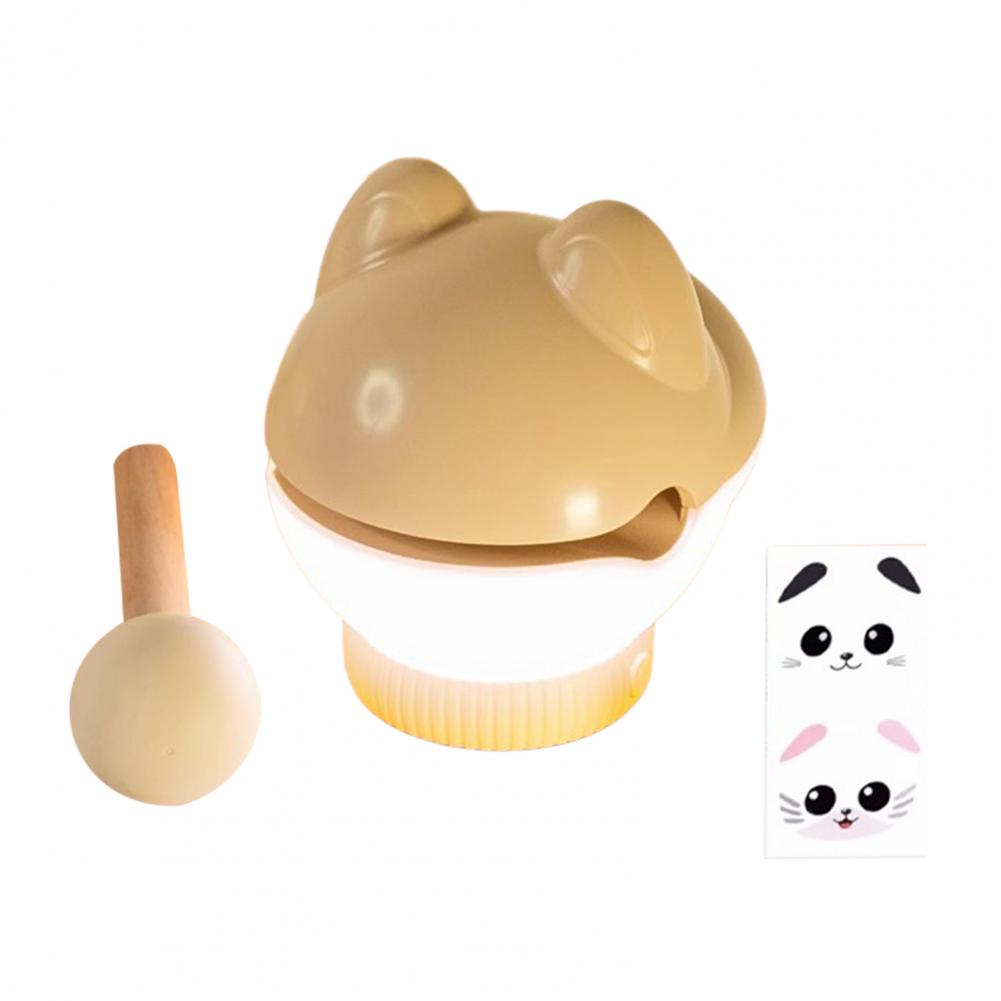 Wooden Fish Night Light Stress Relief Tap Lamp Cute Glow Bedside Lamp USB Charging Sleep Companion Interactive Toy