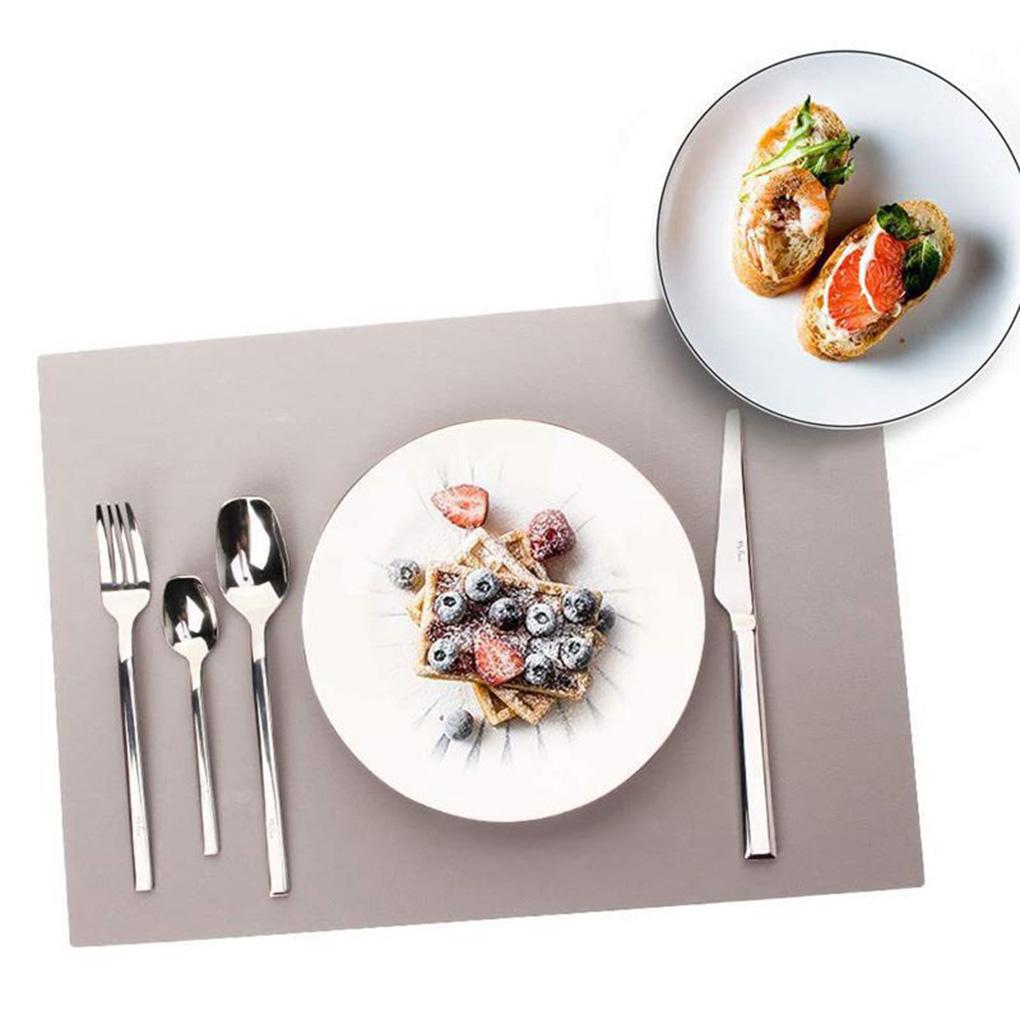 Placemat Portable Foldable Nonslip Heats-insulated Solid Color Household Student Children Place Mat Pad Accessories