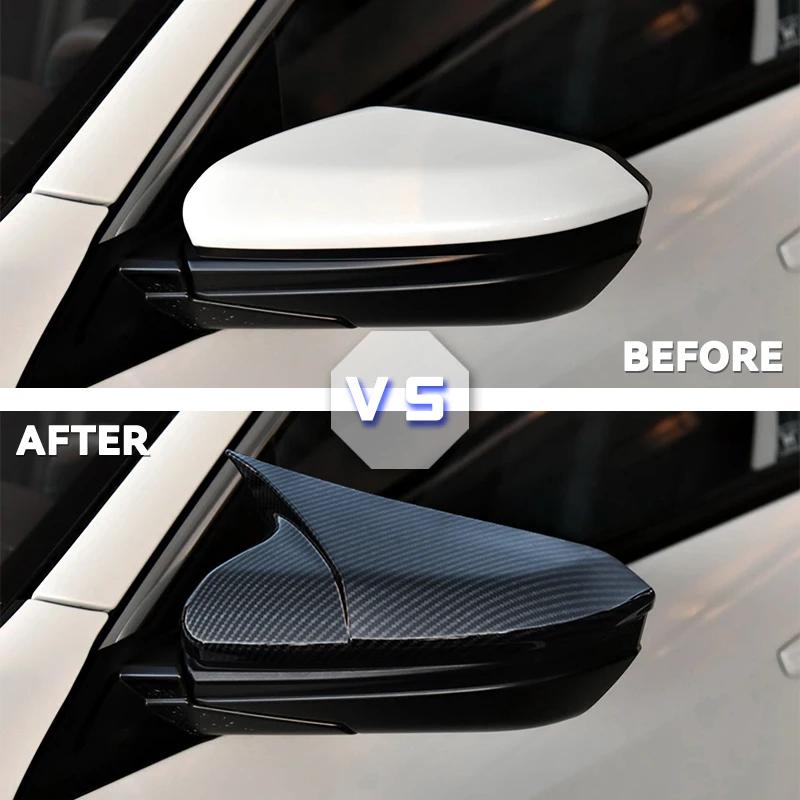 2PCS Horn Style Side Mirror Covers for Honda Civic 10th 2016-2020 ABS Plastic Car Exterior Accessories