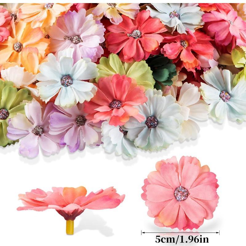 20/30Pcs Silk Daisy Artificial Flower Head Home Room Decoration Craft Flower Wreath DIY Party Bridal Wedding Decor New Year Gift