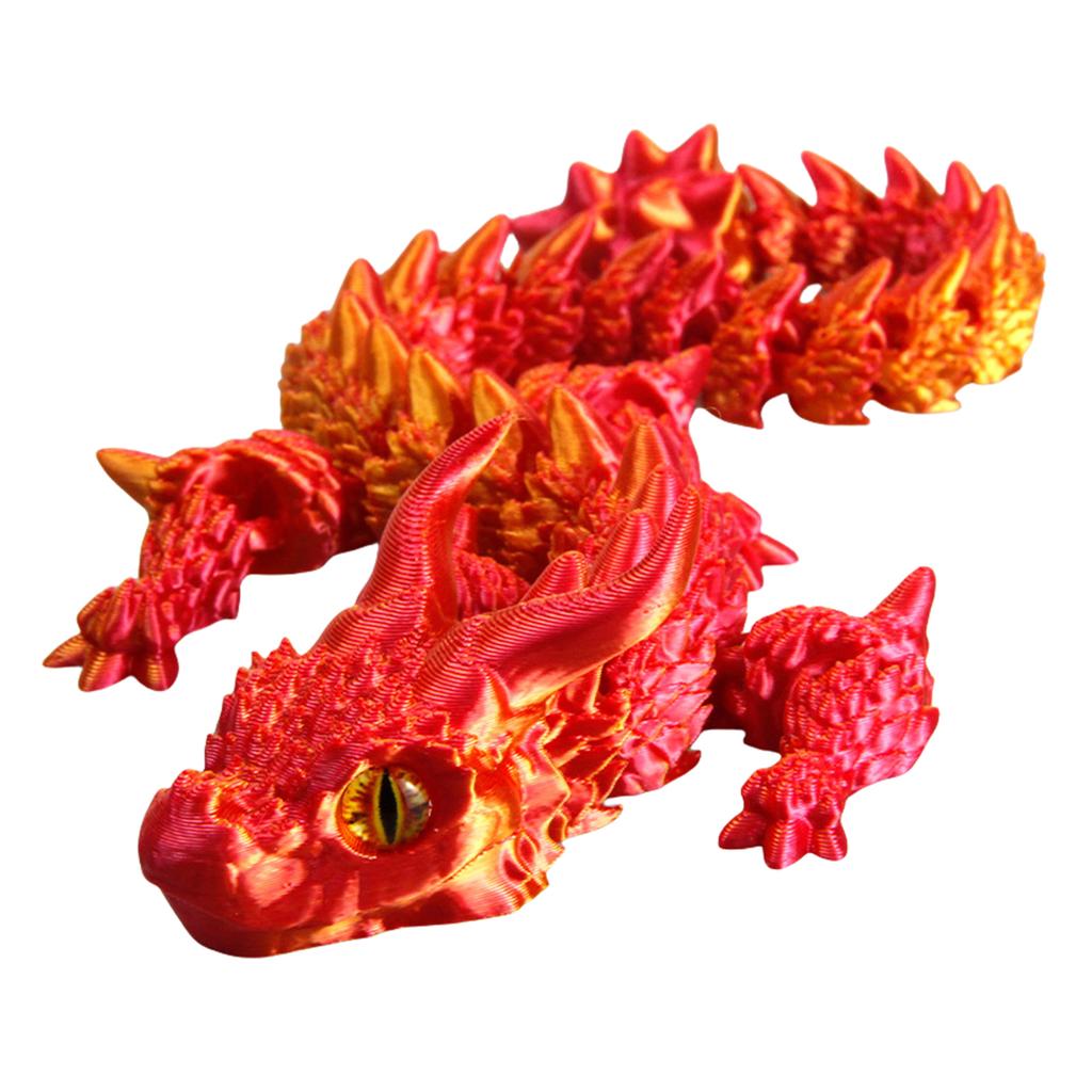 Metallic Dragon Fidgets Toy Flexible Stress Relief Figurine for Kids and Adults Portable Articulated Design
