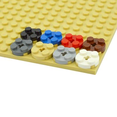20 STÜCKE Bausteine MOC Teile DIY 2x2 Runde platte mit kreuz welle loch Pädagogisches Technische Ziegel Kompatibel mit 4032 Spielzeug