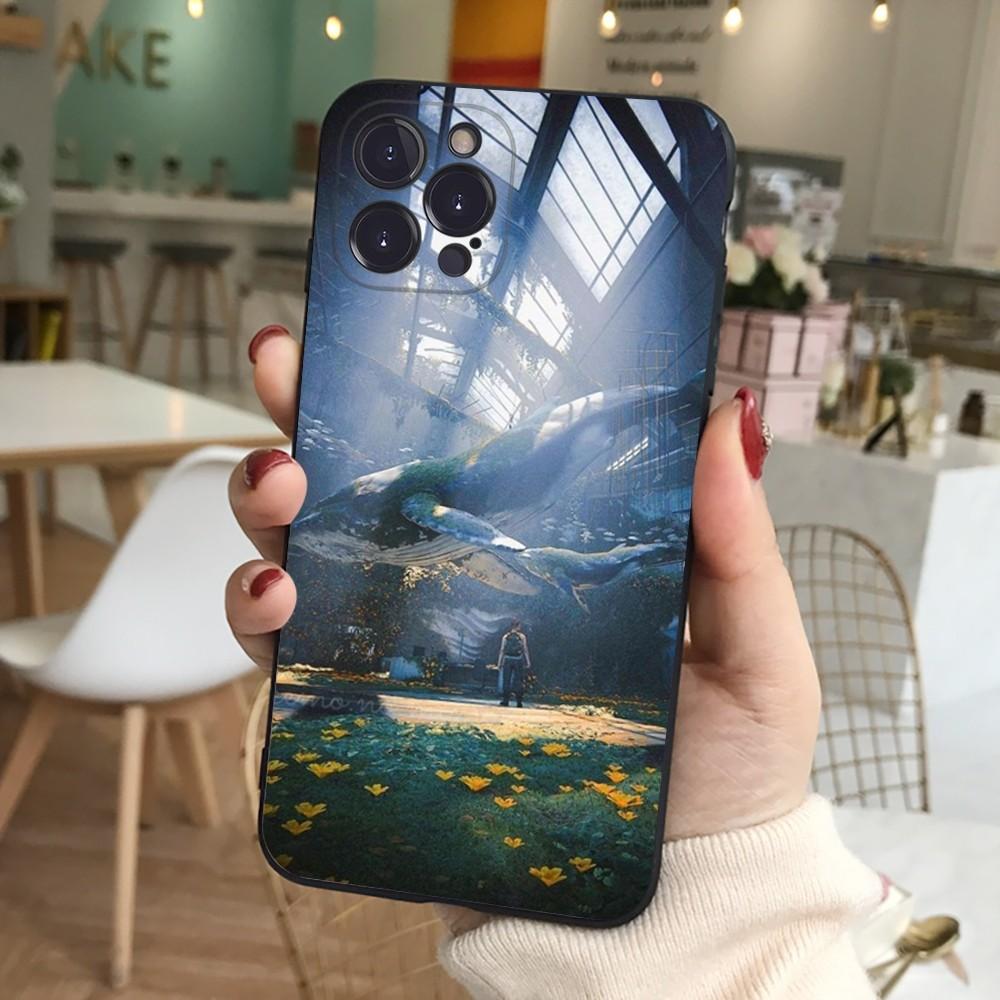 Whale Phone Case Silicone Soft for iphone 16 15 14 13 12 11 Pro Mini XS MAX Plus X Cover