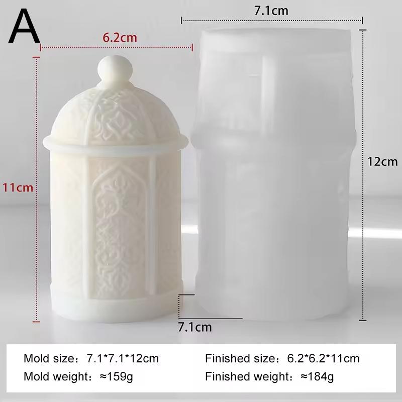 DIY Ramadan Candle Dome Building Silicone Mold Handmade Aroma Candle Gypsum Resin Mold Ramadan Candle Making Supplies_