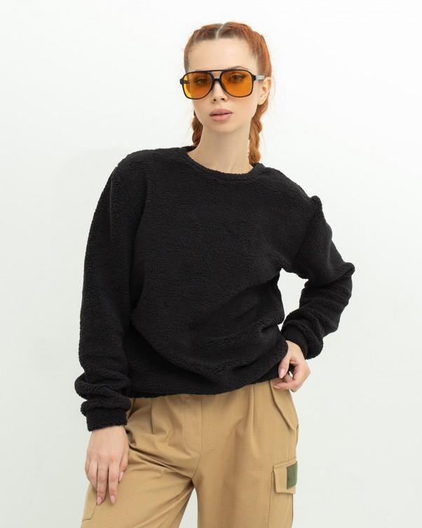 Теплый однотонный свитшот ISSA Plus L чёрный