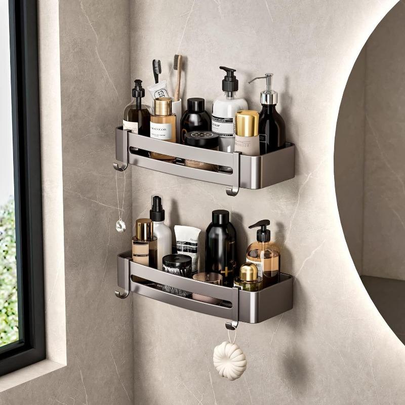 Bathroom Storage Holder Shelf Shower Organizer Rack Wall Mounted Storage Rack US
