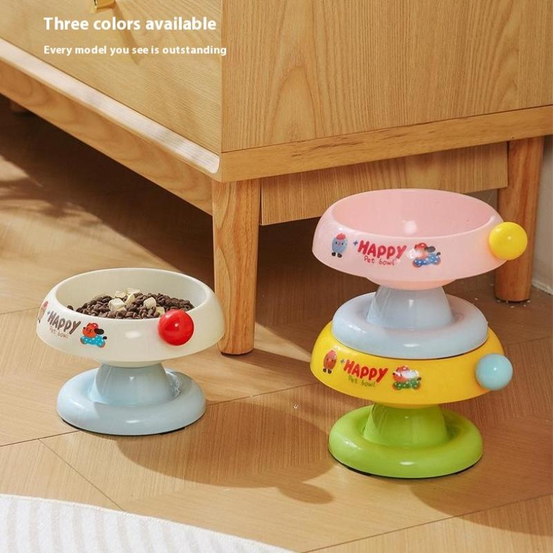 Cute Cartoon Elevated Pet Bowl Stainless Steel Bowl Neck Protection Neck Protection Anti-Choking Non-Slip Pet Feeder Supplies