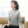 Mom's autumn and winter plush sweater to keep warm, with middle-aged and old women's winter clothing integrated plush fake two-piece bottoming shirt