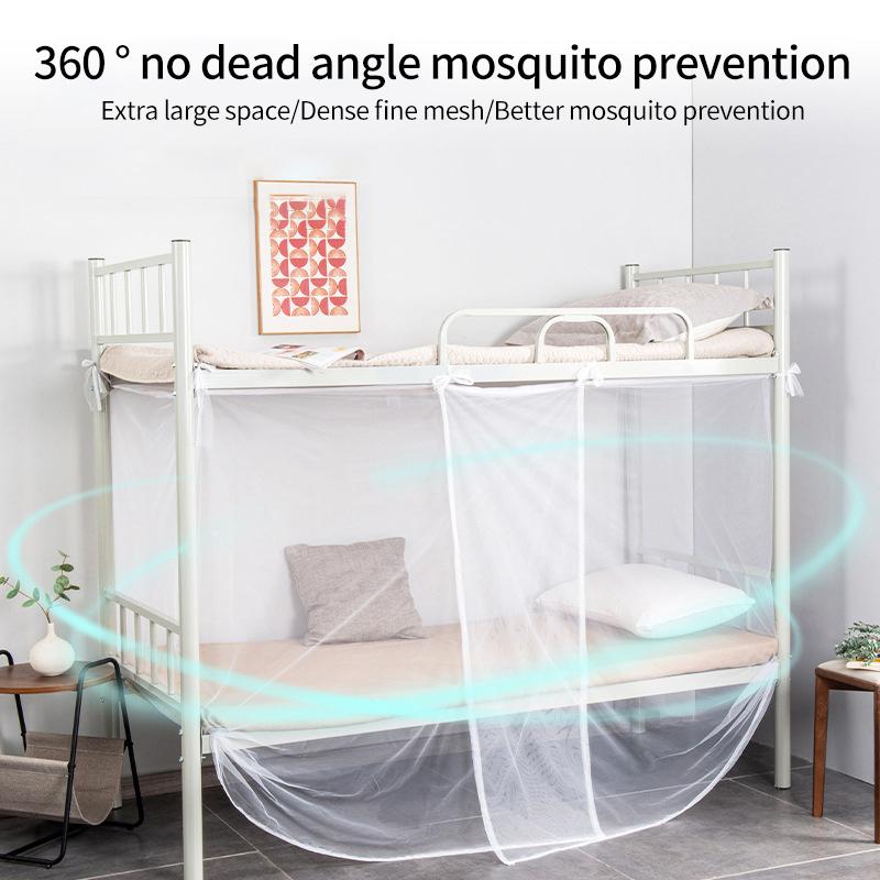 Student Dormitory Mosquito Net 3 Doors Upper Lower Bunk Mosquito Nets Bedroom Camping Mesh Holes Breathable Mosquito Curtains