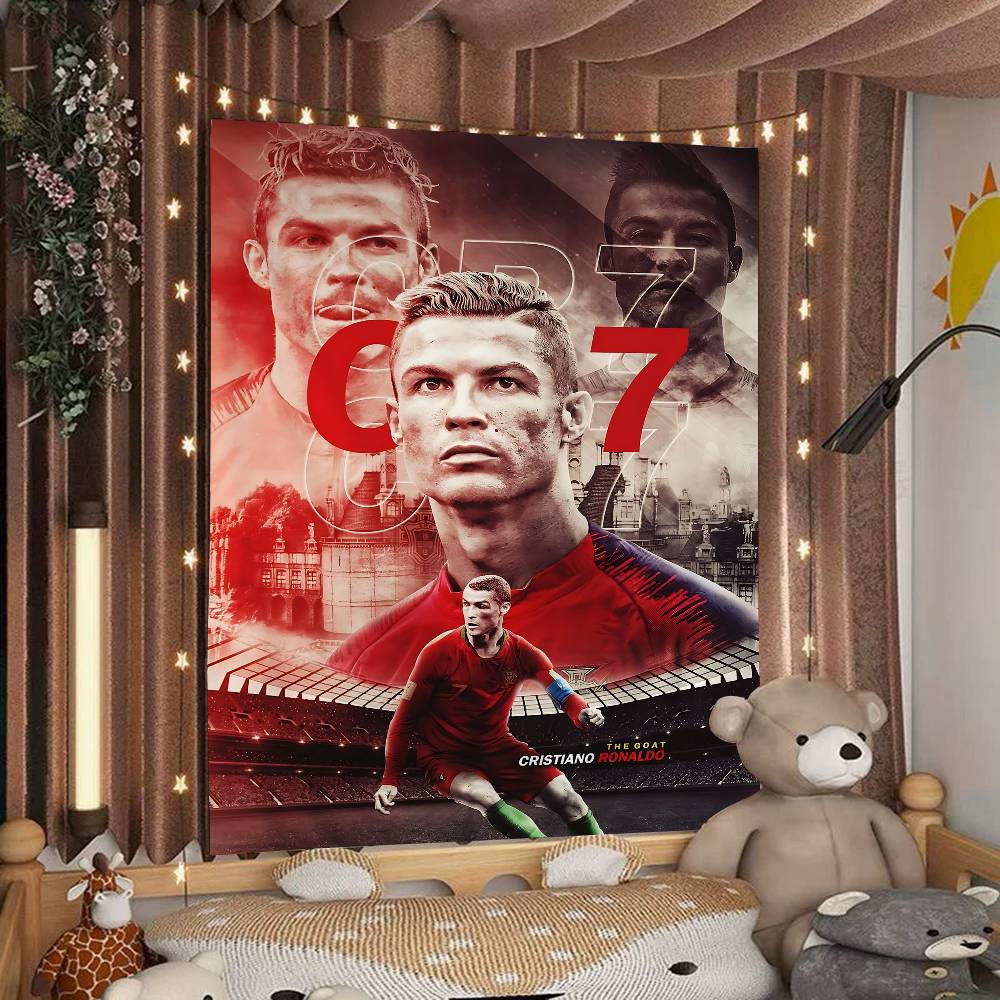 CCristiano RRonaldo CR7 Anime Tapestry Hanging Tarot Hippie Wall Rugs Dorm Home Decor