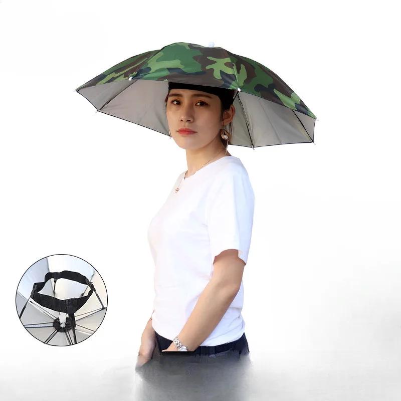 

Водонепроницаемая рыболовная шляпа, зонт для кемпинга, зонт на голову большого размера, диаметр 69 см, складной армия зеленый